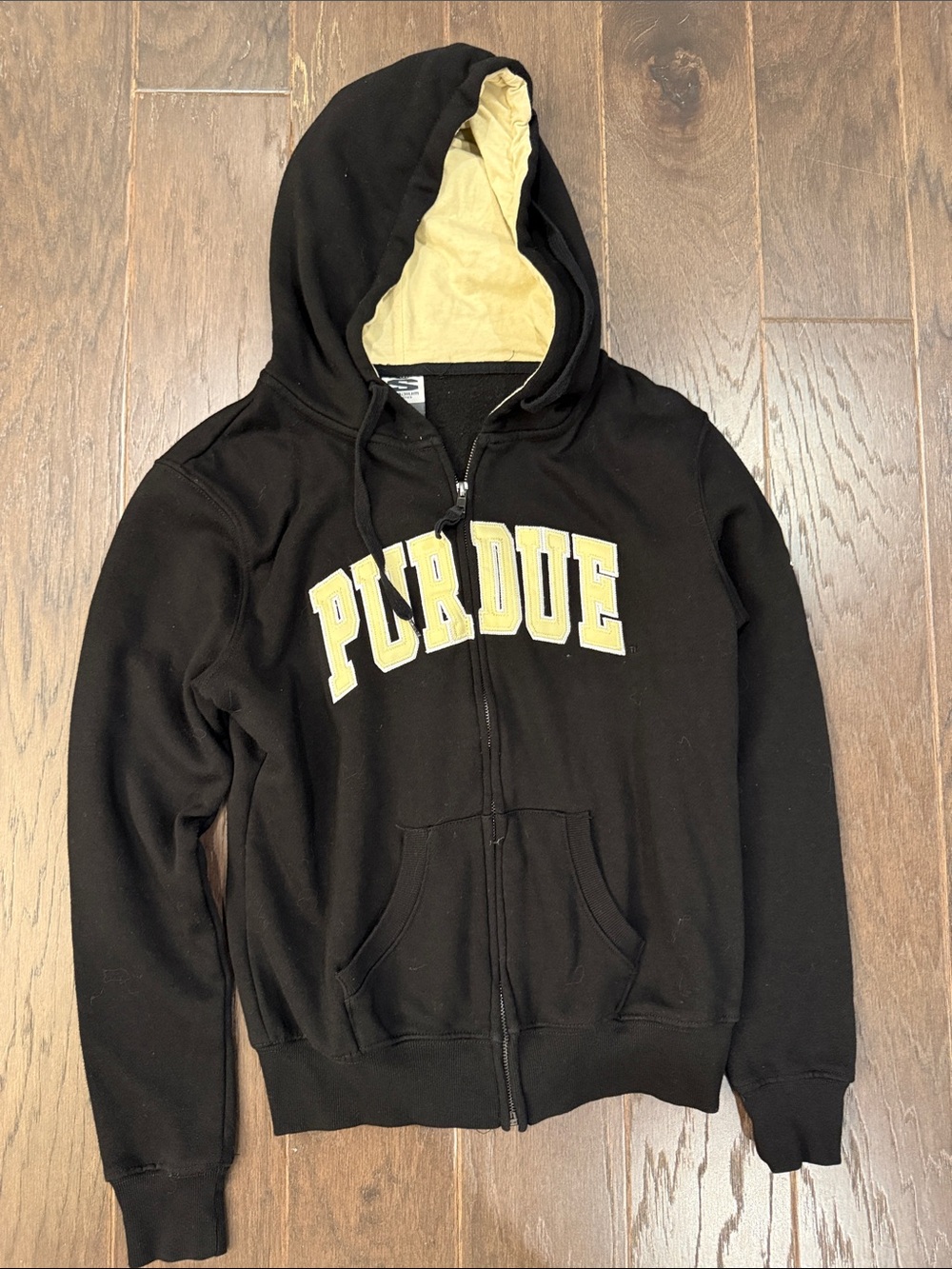 Stadium Athletics Embroidered Purdue Black Zip Hoodie